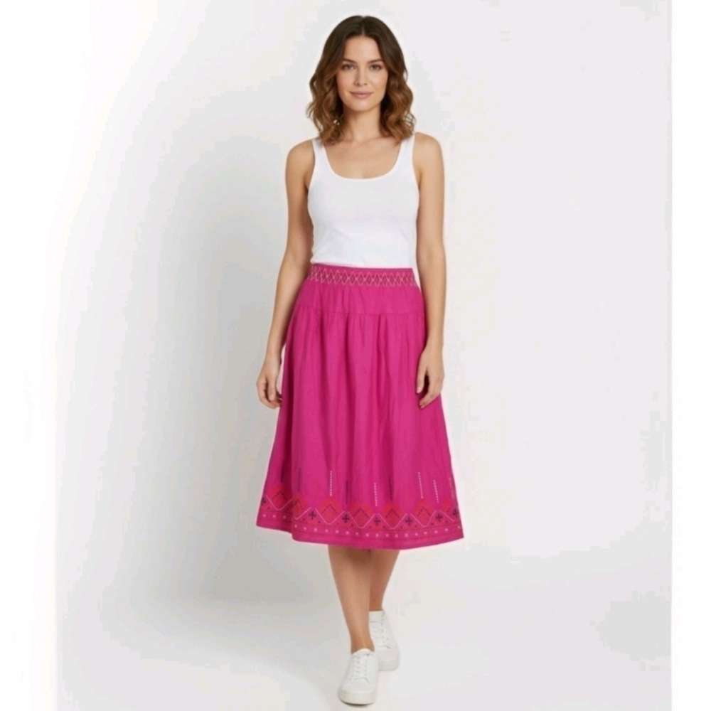 Old Navy Womens Raspberry Pink Embroidered Women's Skirt Size L
